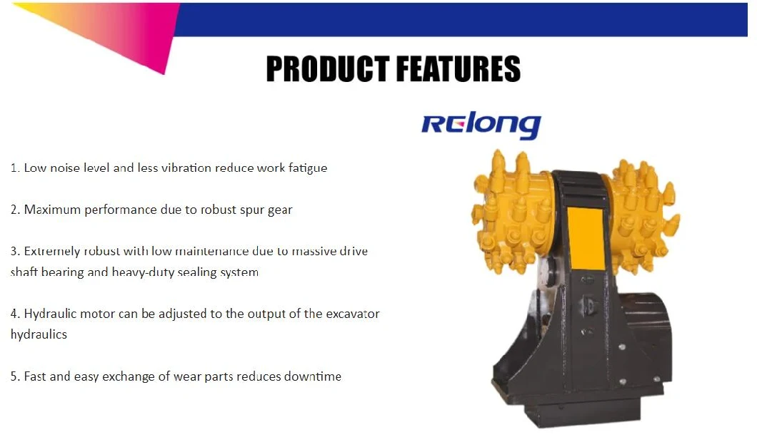 Hydraulic Customized Customization Excavator Accessory Attachment Drum Cutter Rldc450