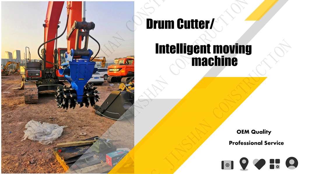 High Quality Rotary Hydraulic Horizontal Drum Cutter for Excavator