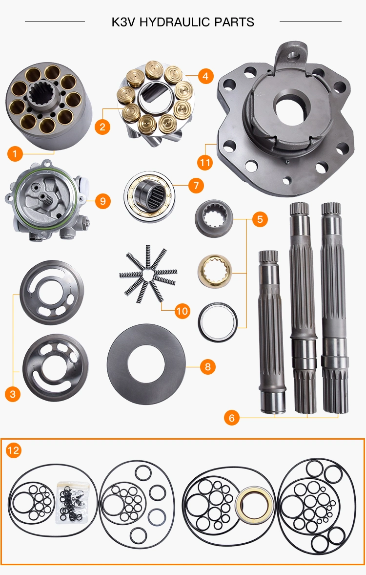 Mini Excavator Other Construction Machinery Spare Parts K3V Hydraulic Pump Parts with Yanmar Jcb